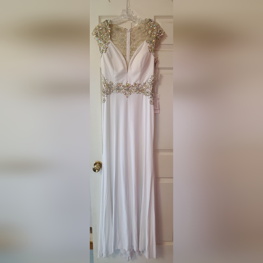 Cinderella White Dress with Silver Embellishments !!Will Need Drycleaning!!